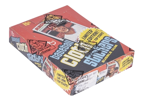 1977 Topps Cloth Sticker Baseball Unopened Wax Box (36 Packs) - BBCE Certified